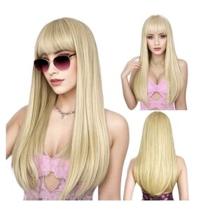Entranced Styles 22" Synthetic Blonde Wig With Bangs Brand New